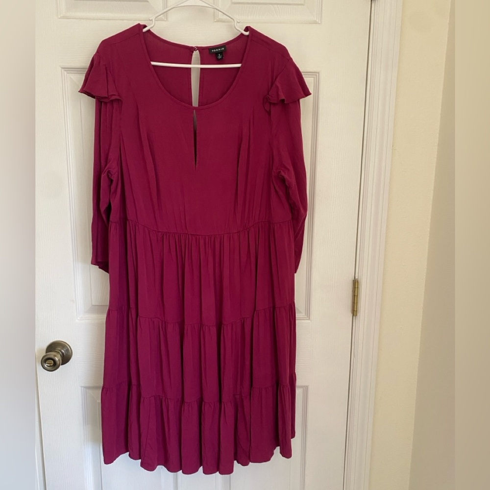 Torrid Fuchsia Long Sleeve Dress